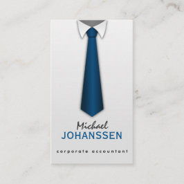 White Shirt Blue Krawatte Accountant Cards Visitenkarte
