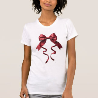 White shirt design with red bow