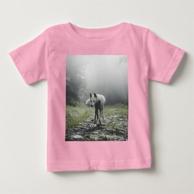 White Siberian Husky Baby T-shirt (Vorderseite)