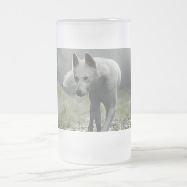 White Siberian Husky Mattglas Bierglas (Mittel)