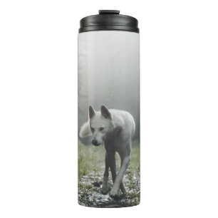 White Siberian Husky Thermosbecher