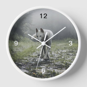 White Siberian Husky Uhr