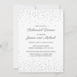 White Silver Diamond Glitzer Wedding Probe Einladung