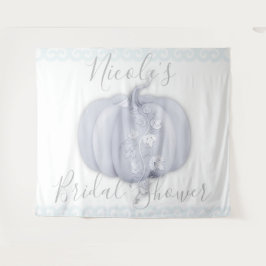 White Silver Pumpkin Storybook Hochzeitsband Wandteppich