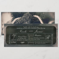 White Silver Sparkle Glitzer VIP Ticket Wedding