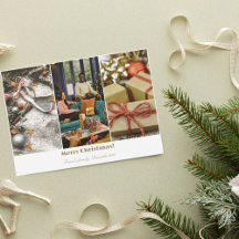 White Simple Collage Holydays Card