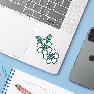 White Simple Fun Blues Custom Cut Vinyl Sticker