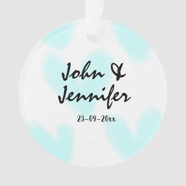 white simple minimal text style wedding blue heart (devant)