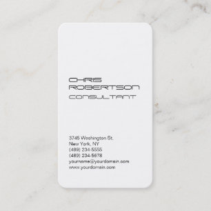 White Simple Modern Attraktive Charm Business Card Visitenkarte