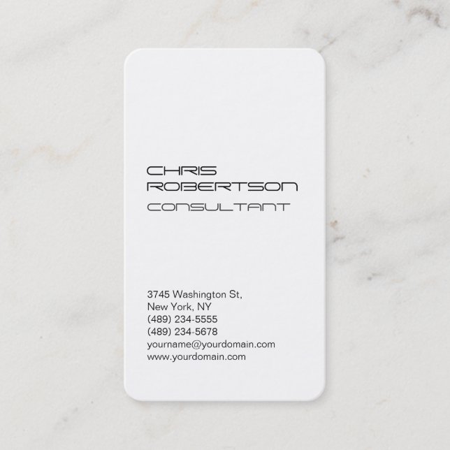 White Simple Modern Attraktive Charm Business Card Visitenkarte (Vorderseite)