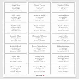 White Simple Modern Christmas Guest Address Aufkleber