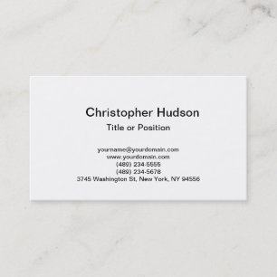 White Simple Schlicht Business Card Visitenkarte