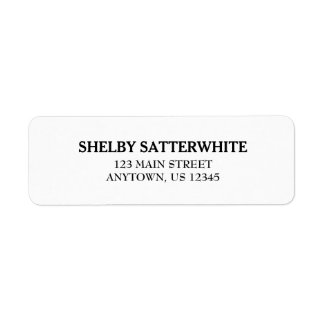 White Simple Schlicht Rücksendeadressen-Aufkleber