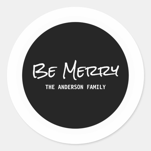 White Simple Script Be Meroise Holiday Stickers (Vorderseite)