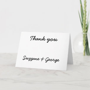 White Simple Thank You Card Dankeskarte