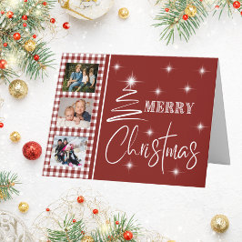 White Simplistic Frohe Weihnachtsbaum Karte