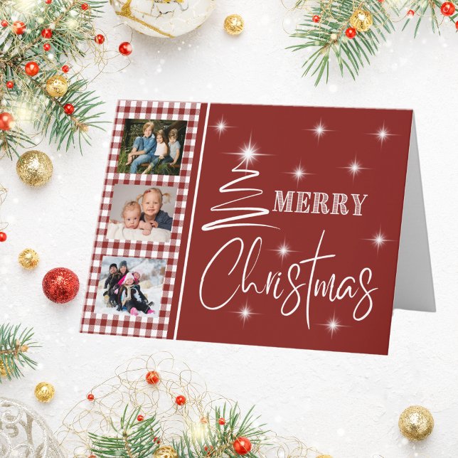 White Simplistic Frohe Weihnachtsbaum Karte (Von Creator hochgeladen)