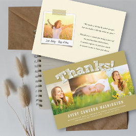 White Sketch dank 3 Foto Moderner Abschluss Ankündigung