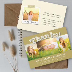 White Sketch dank 3 Foto Moderner Abschluss Ankündigung