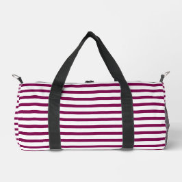 White Small Duffel Tasche mit Wine Line Art