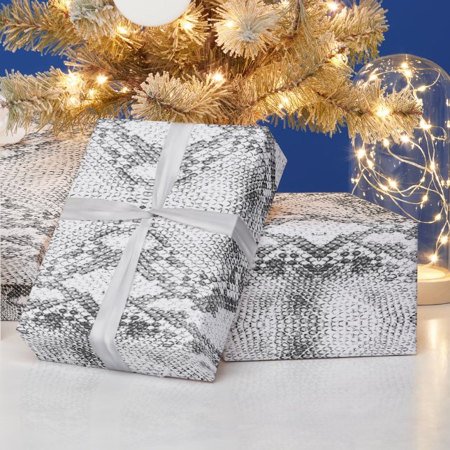 White Snake Skin Print Geschenkpapier (Feiertage)