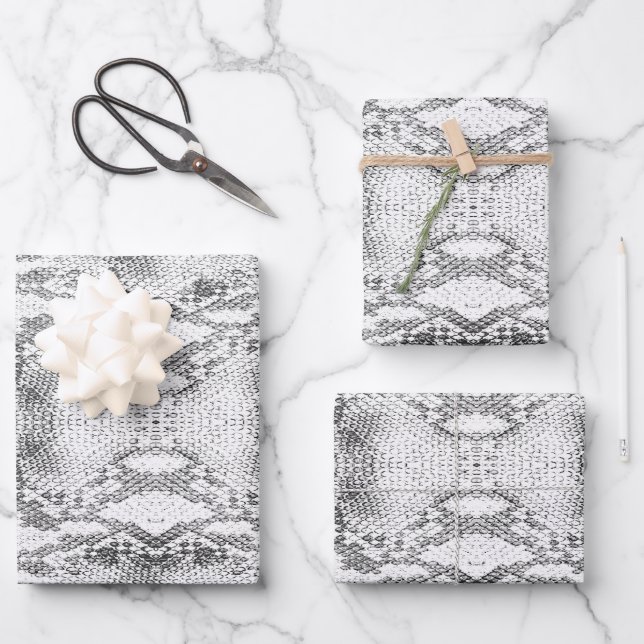 White Snake Skin Print Geschenkpapier Set (Vorderseite)