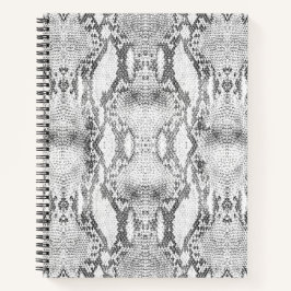 White Snake Skin Print Notizbuch