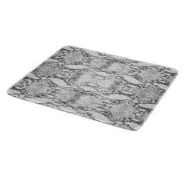 White Snake Skin Print Schneidebrett
