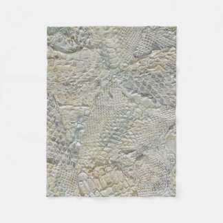 White Snake Skin Throw Blanket Fleecedecke