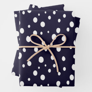 White Snow Dot Pattern Satin Geschenkpapier Set