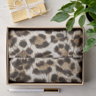 White Snow Leopard Print Safari Party ID1157 Seidenpapier