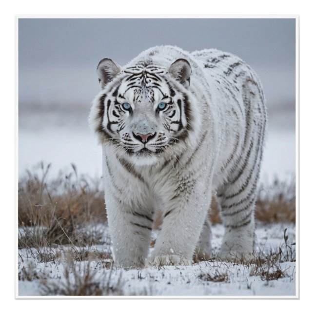 White Snow Tiger Fotodruck (Vorne)