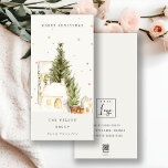 White Snow Tree Houses Logos Weihnachtsgrüße Feiertagskarte<br><div class="desc">Wenn Sie weitere Anpassungen benötigen,  schreiben Sie mir bitte an yellowfebstudio@gmail.com.</div>