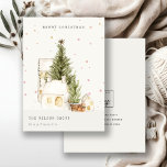 White Snow Tree Houses Logos Weihnachtsgrüße Feiertagskarte<br><div class="desc">Wenn Sie weitere Anpassungen benötigen,  schreiben Sie mir bitte an yellowfebstudio@gmail.com.</div>