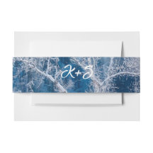White Snow Winter Wedding Einladung Bauchband