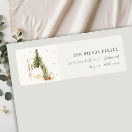 White Snowfall Tree Houses Weihnachtsadresse