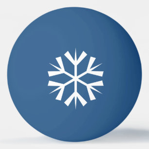 White Snowflake Design auf Blue Tischtennisball