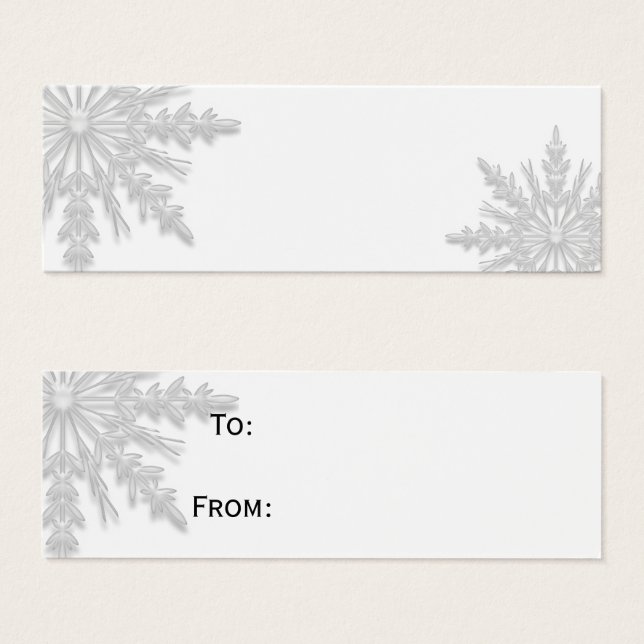 White Snowflake Gift Tags (Vorne & Hinten)