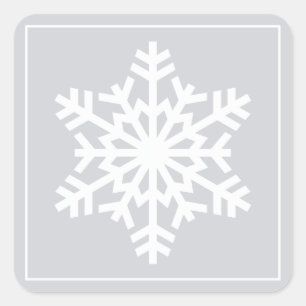 White Snowflake Noël Holiday Étiquettes cadeaux