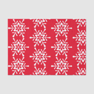 White Snowflake Red Backing Seidenpapier