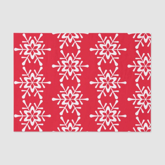 White Snowflake Red Backing Seidenpapier (Vorderseite)