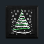 White Snowflake Silver Green Ribbon Weihnachtsbaum Erinnerungskiste<br><div class="desc">White Snowflake Silver Green Ribbon Weihnachtsbaum Thema Design Holiday</div>