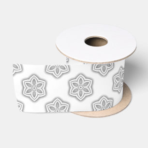 White Snowflake Star Muster Wrapping Satinband