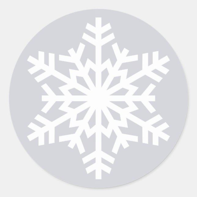 White Snowflake Weihnachtsfeiertage Umschlag Aufkl Runder Aufkleber (Vorderseite)