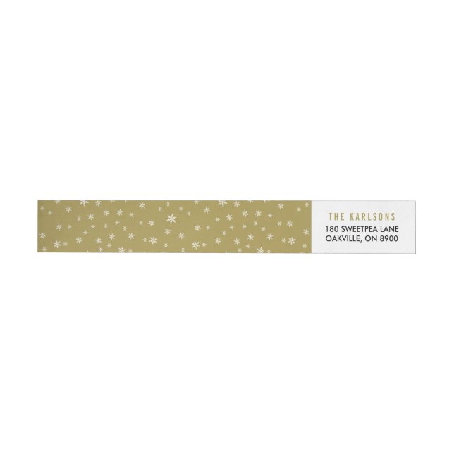 White Snowflakes auf dem Gold Holiday Address Labe (Person)