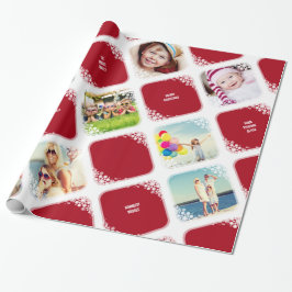 White Snowflakes Foto Collage Weihnachtsgeschenk W Geschenkpapier