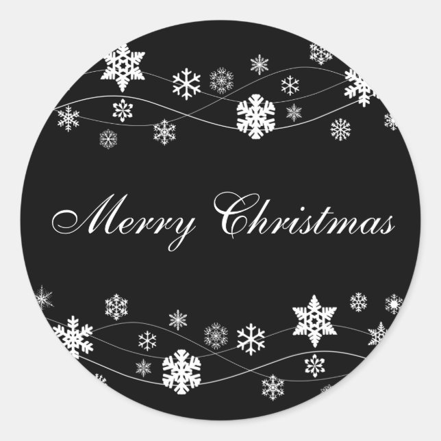 White Snowflakes Holiday Stickers (Vorderseite)