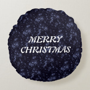 White Snowflakes Midnight Blue Rd Throw Kissen
