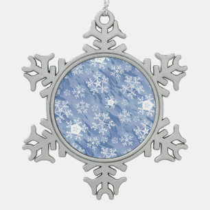 White Snowflakes Schneeflocken Zinn-Ornament