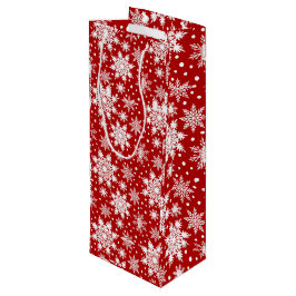 White Snowflakes Seamless Muster Geschenktüte Für Weinflaschen